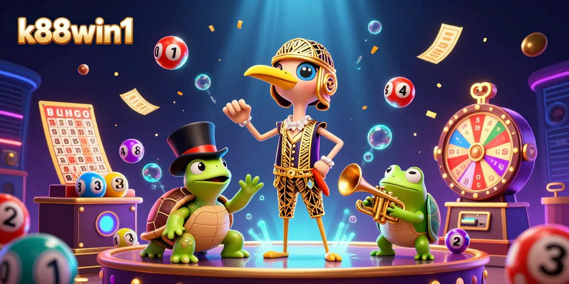 Engage with k88win1's vibrant casino scene featuring lively characters and dynamic gaming elements.