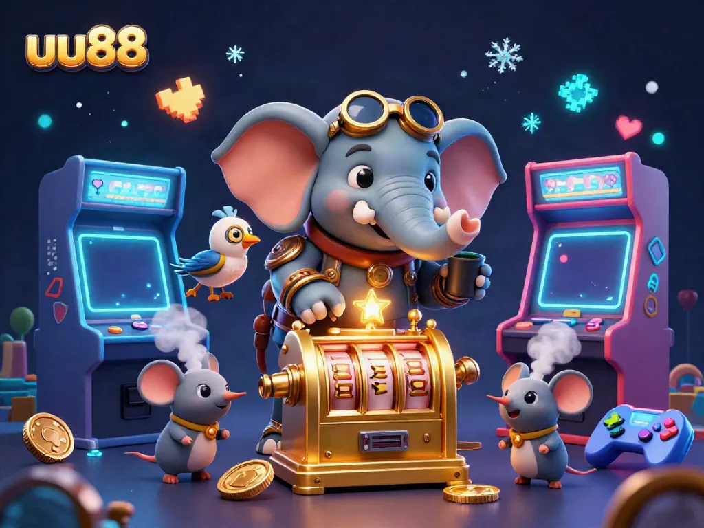 Engaging 3D casino scene showcasing uu88 with animated characters and vibrant game elements.