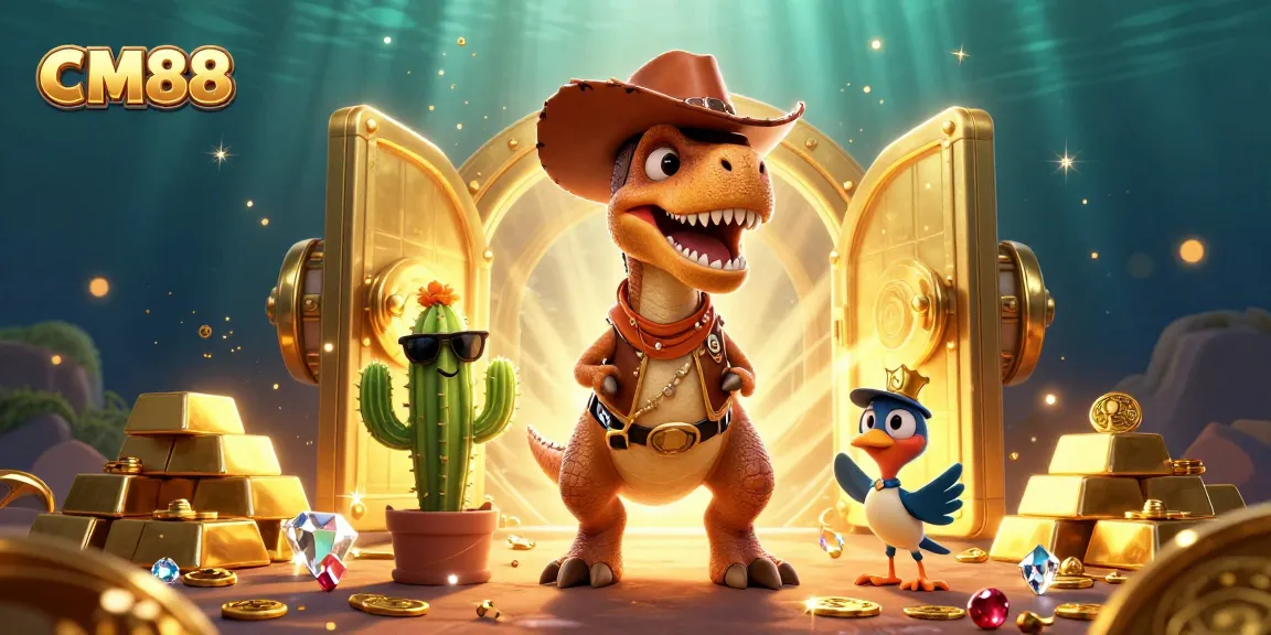 Experience the excitement of CM88 with shiny treasure and vibrant characters in an underwater casino scene.