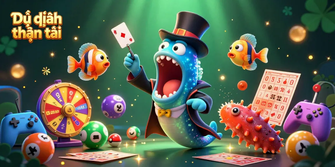 Engage in Dự đoán thần tài with a vibrant 3D illustration featuring magical lottery elements.