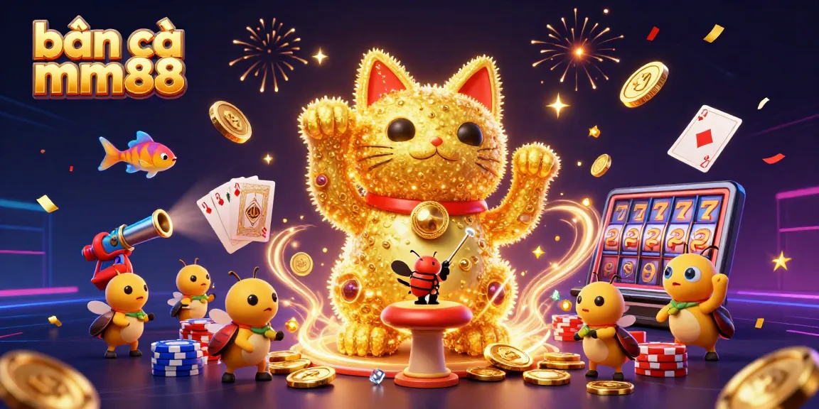 Catch thrilling moments with bắn cá mm88 as fish swim energetically in a vibrant casino scene filled with excitement.