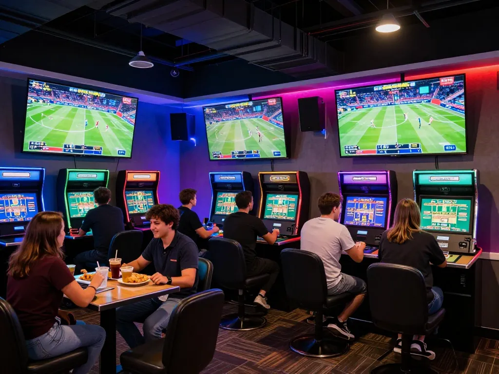 Engaged bettors enjoying the exciting atmosphere at xx88 sports betting lounge with live games displayed.