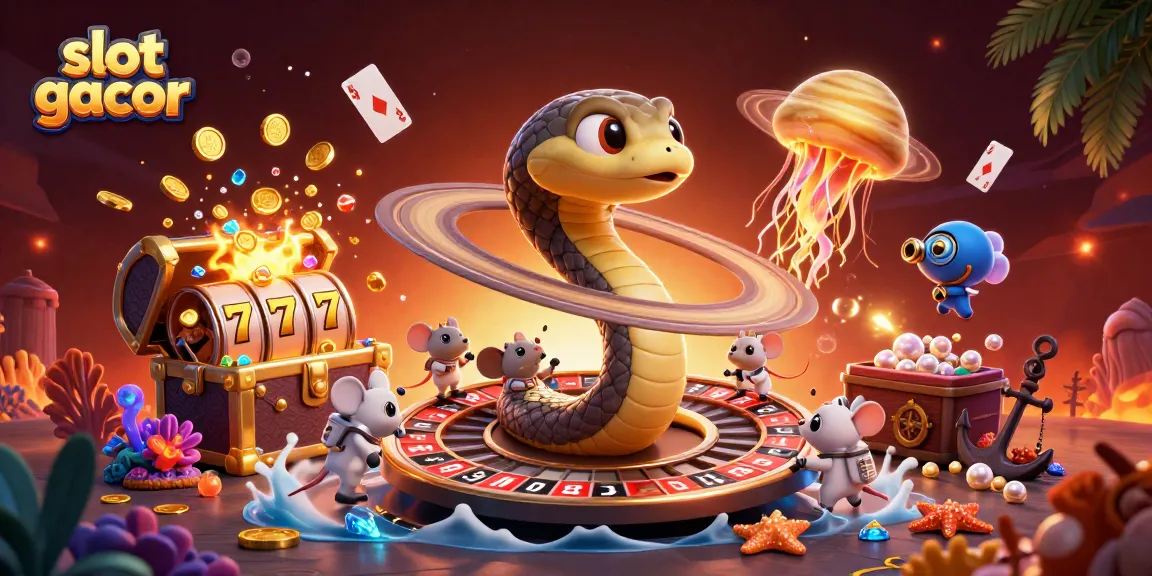 Experience thrilling slot gacor spins with 3D cartoon characters placing bets in a cosmic casino atmosphere.