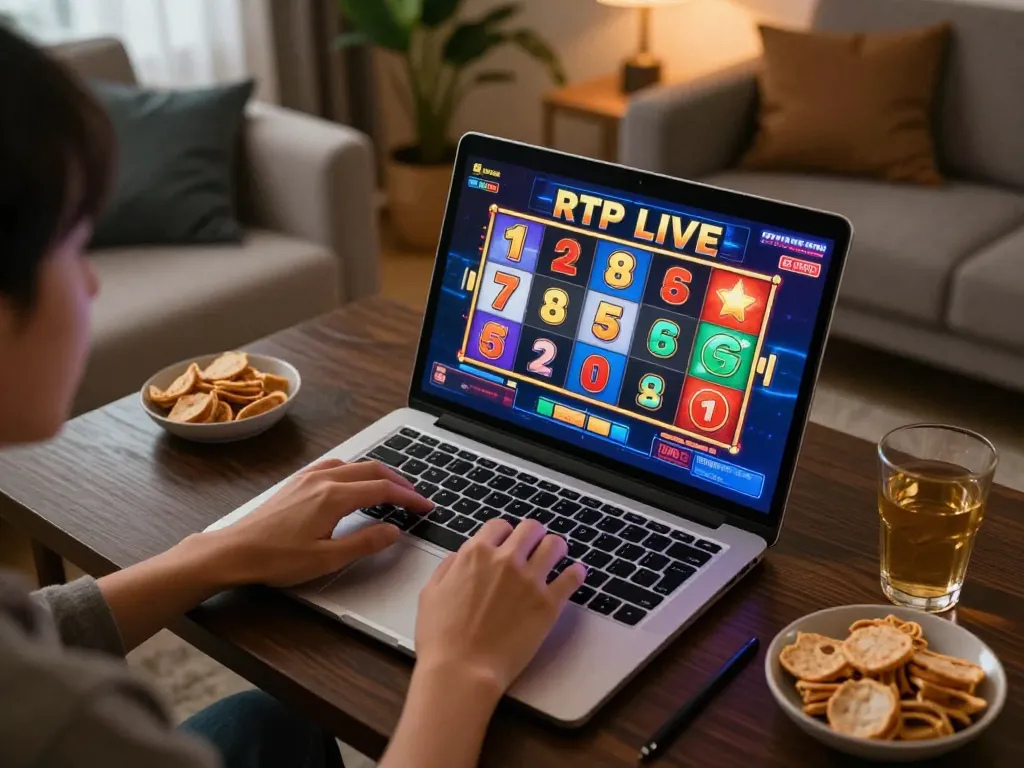 Engaging online gaming session featuring RTP Live slot games with players eagerly waiting for results.