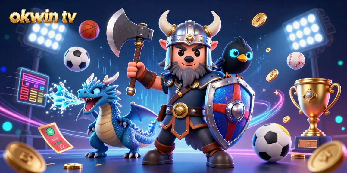 Experience the thrill of sports betting with okwin tv's vibrant and dynamic illustration featuring heroic characters and high-quality gaming elements.