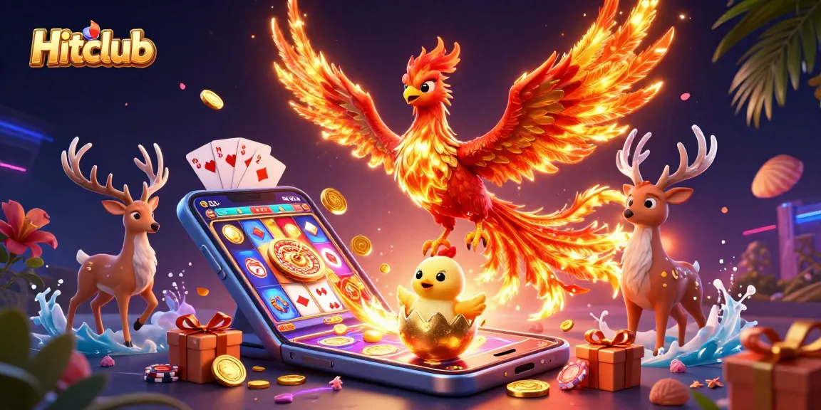 Engage in thrilling gameplay as Hitclub reveals dazzling slot machines and fire phoenix avatars.