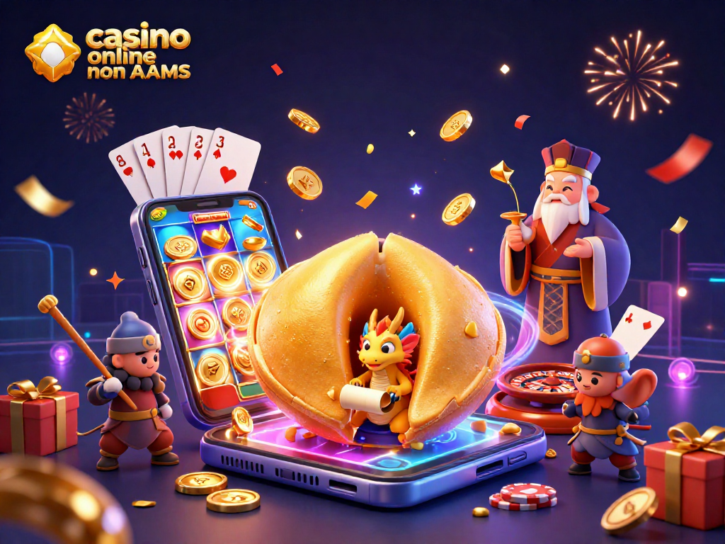 Gioca e vinci con casino online non AAMS: un'illustrazione ricca di dettagli di giochi d'azzardo.
