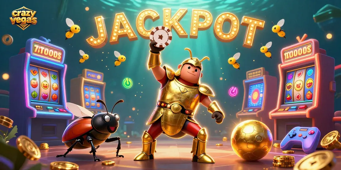 Experience the excitement of crazyvegas with cartoon characters celebrating a jackpot in ultra-detailed 3D.