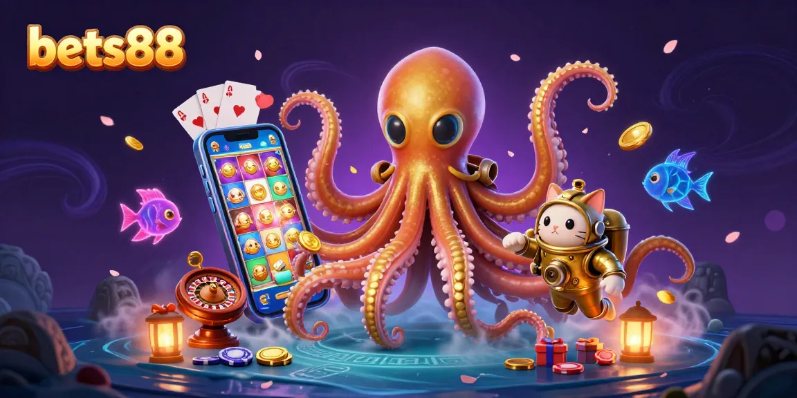 Experience excitement at bets88 with colorful slot games, golden coins, and vibrant underwater characters!