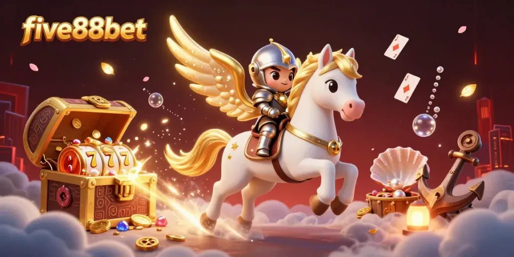 Experience winning thrills with five88bet as celestial characters and casino elements burst with energy.