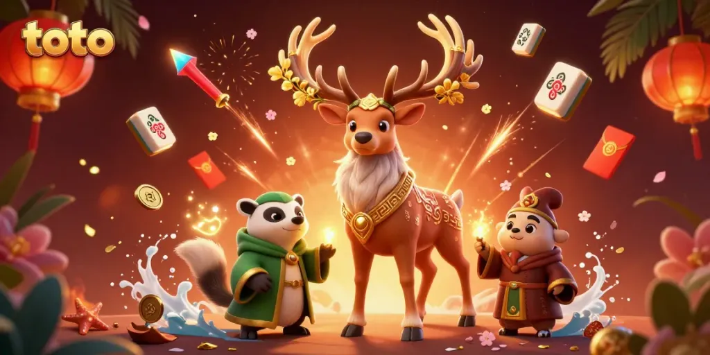 Engage in thrilling gameplay with Toto-themed characters and festive casino elements.