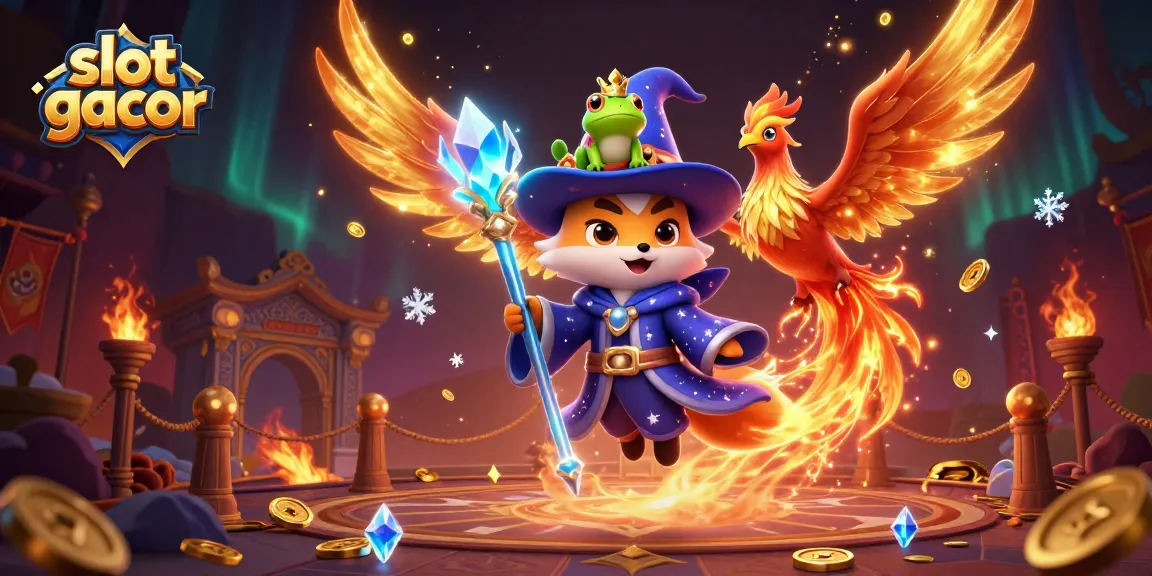 Experience slot gacor excitement with a magical wizard fox, a phoenix, and golden game elements.