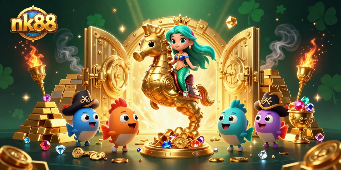 Experience the thrill of winning at nk88 as the vibrant mermaid dives into a sea of treasures!