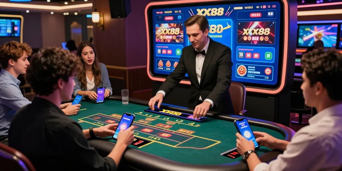 Players enjoying a thrilling gaming experience with XX88 in a modern online casino.