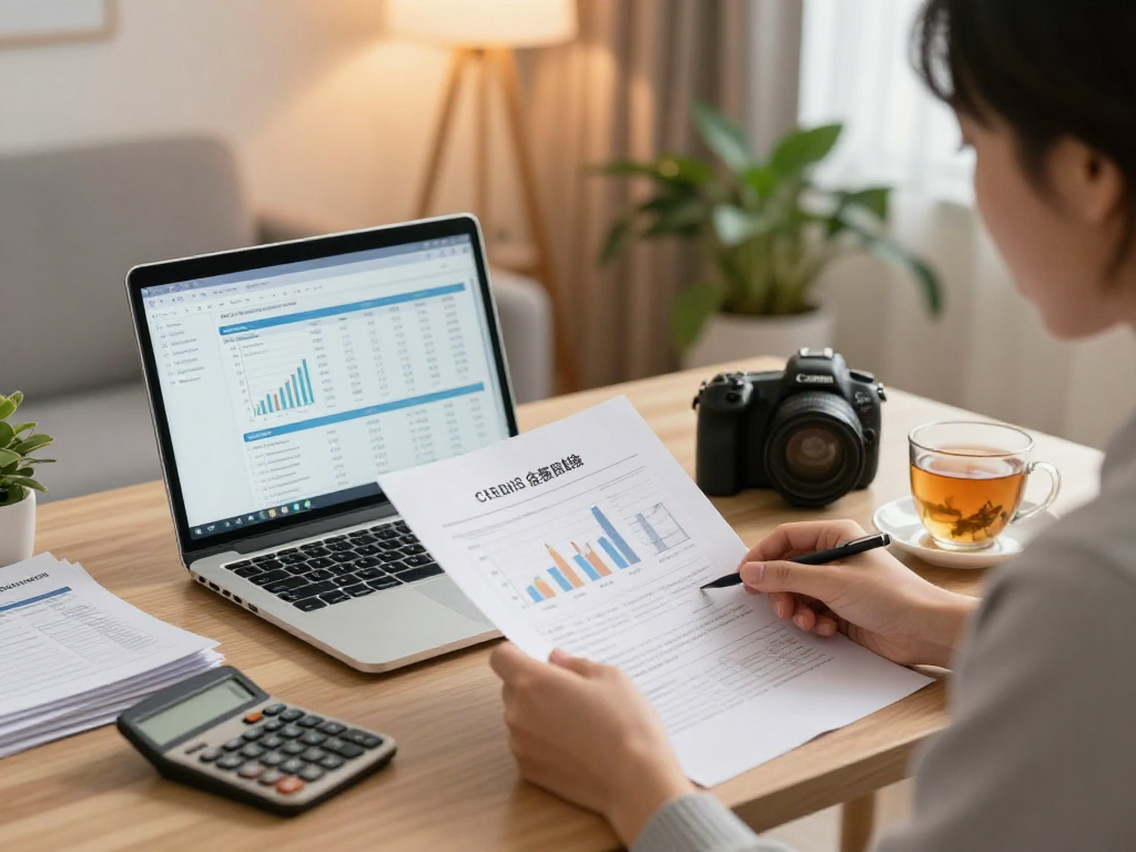 Credit-consolidation.ca consultation in a cozy home office setting with financial planning materials.