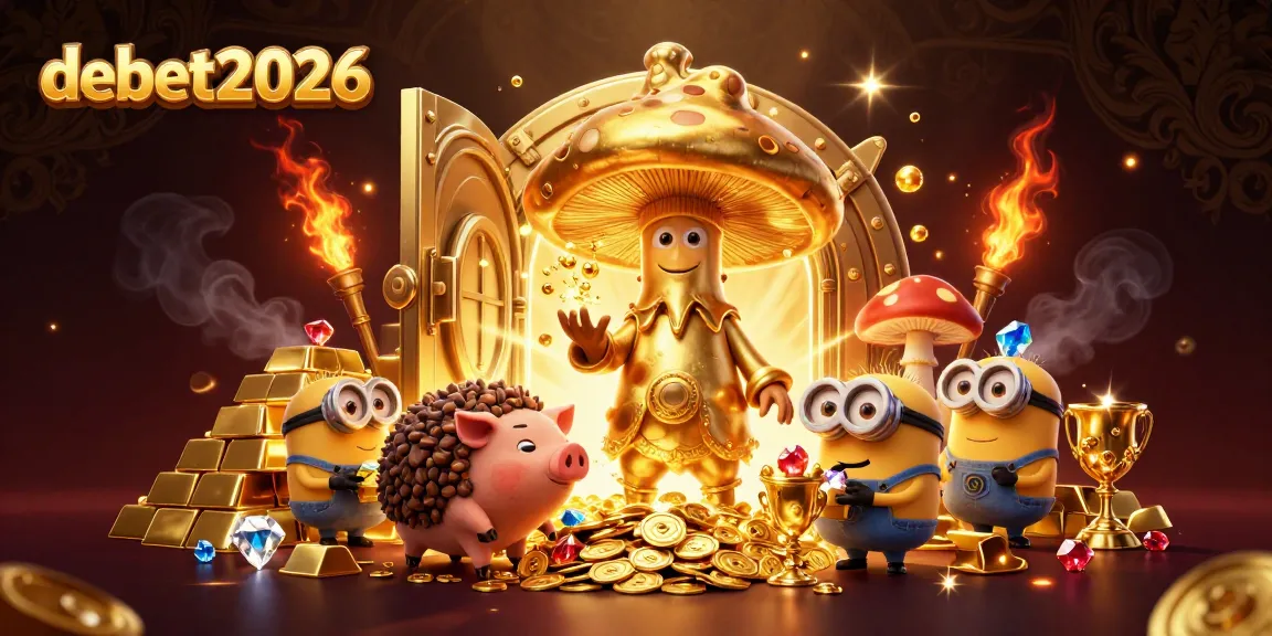 Experience the thrill of debet2026 with a wizard and treasure in this vibrant casino scene.