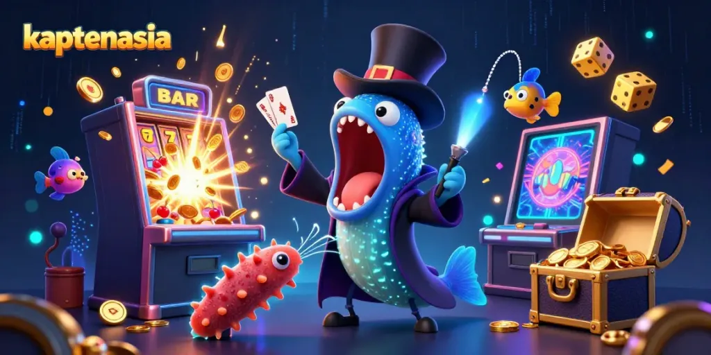 Kemenangan besar di dunia kasino dengan kaptenasia, gulper eel si pesulap dan koin jackpot berhamburan.