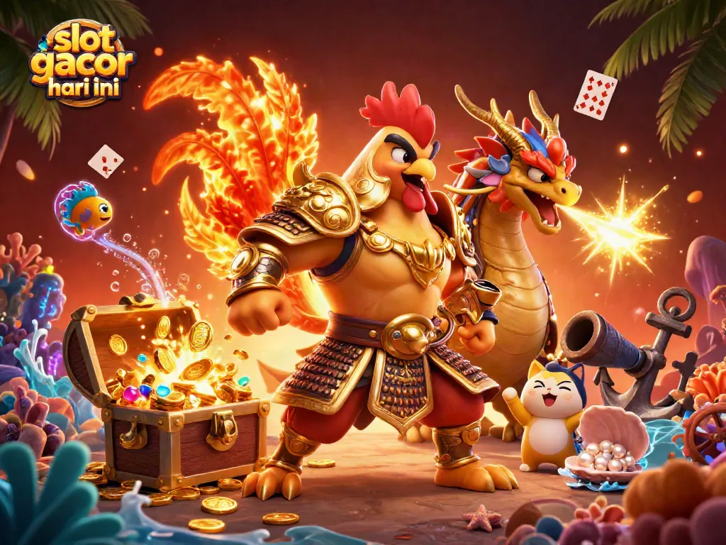 Experience thrilling wins with slot gacor hari ini in this dynamic casino adventure scene.