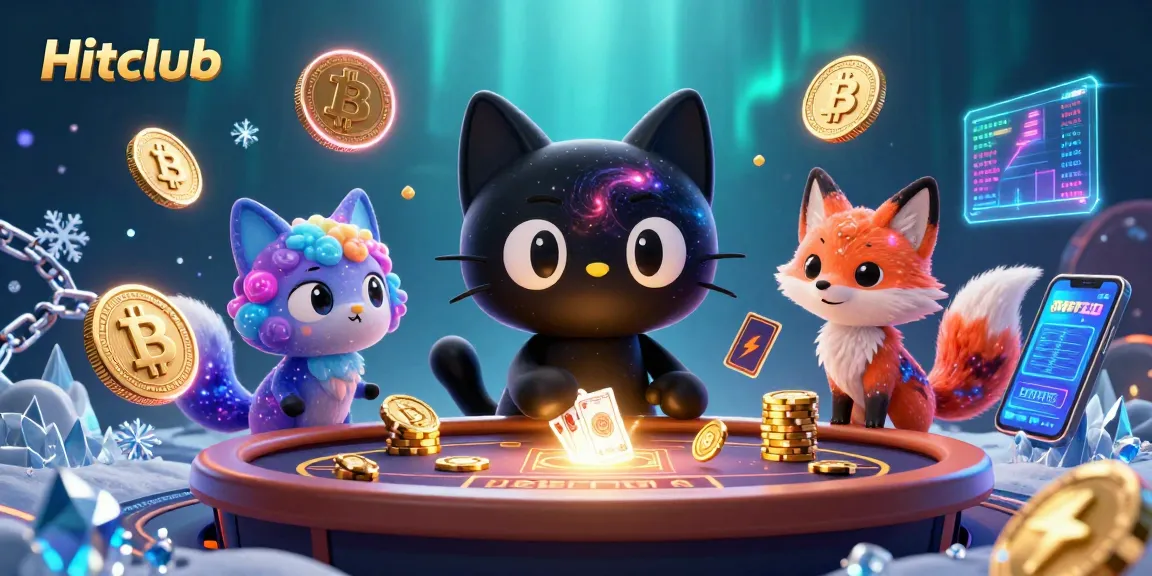 Enjoy exciting games at Hitclub, featuring a cosmic casino table with animated elements!