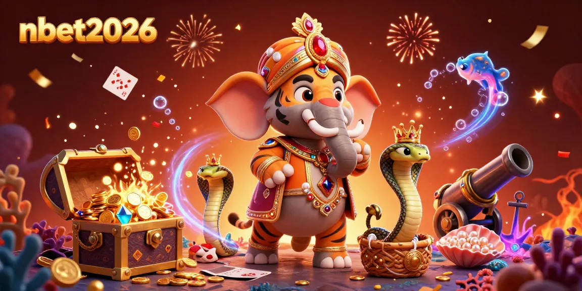 Engage with nbet2026's vibrant casino scene featuring a royal tiger and treasures.