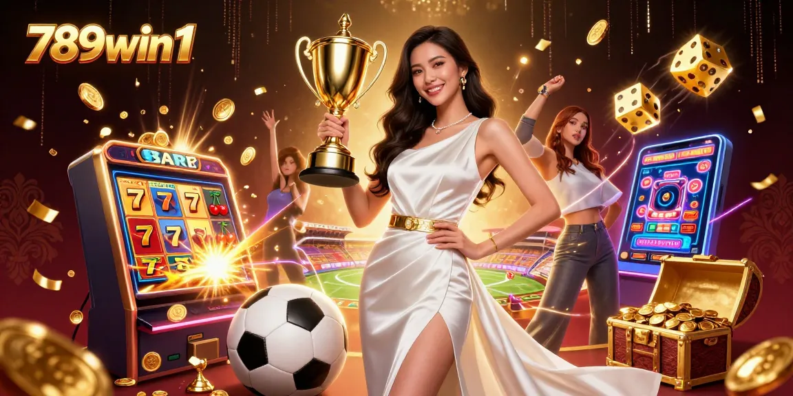 Win big at 789win1 with an Asian champion celebrating surrounded by casino excitement.