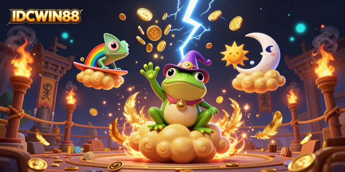 Spin the reels with IDCWIN88 and win golden coins amidst an enchanting storm.