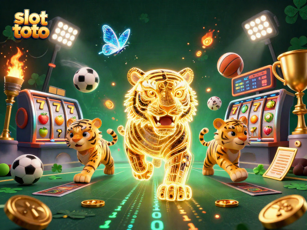 Engage with the thrilling slot toto experience featuring an energetic casino scene.