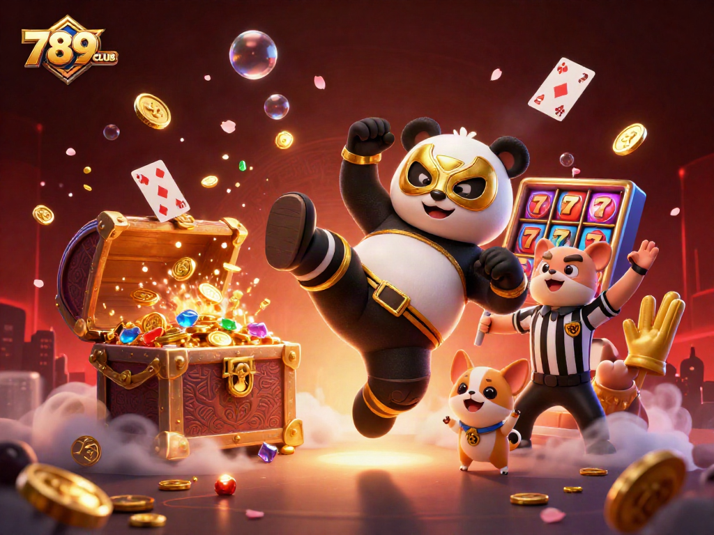 Join the excitement of 789CLUB with engaging casino elements in this vibrant 3D illustration.