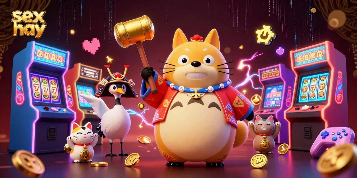 Engage with sex hay strategy through a vibrant illustration of a cheerful tanuki at a lively casino scene.
