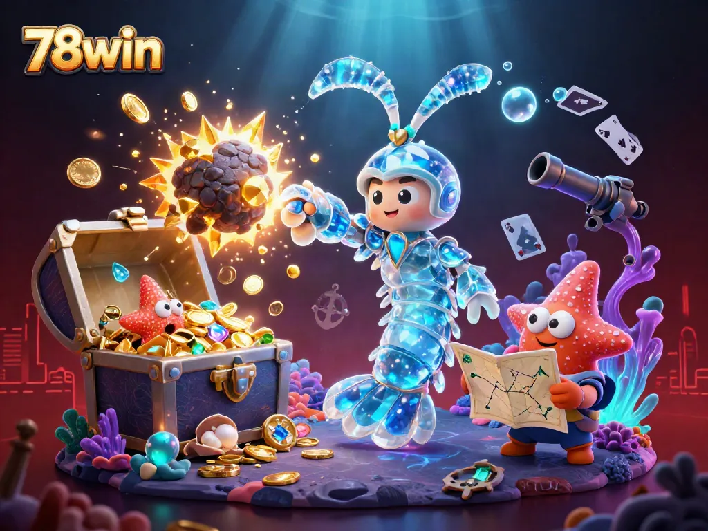 Experience thrilling adventures in 78win's vibrant underwater casino world filled with treasures.