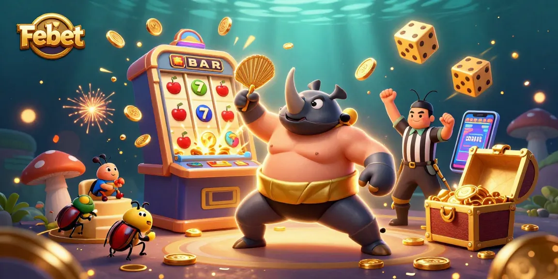 Experience thrilling gameplay at Febet with dynamic casino elements and vibrant characters in action.