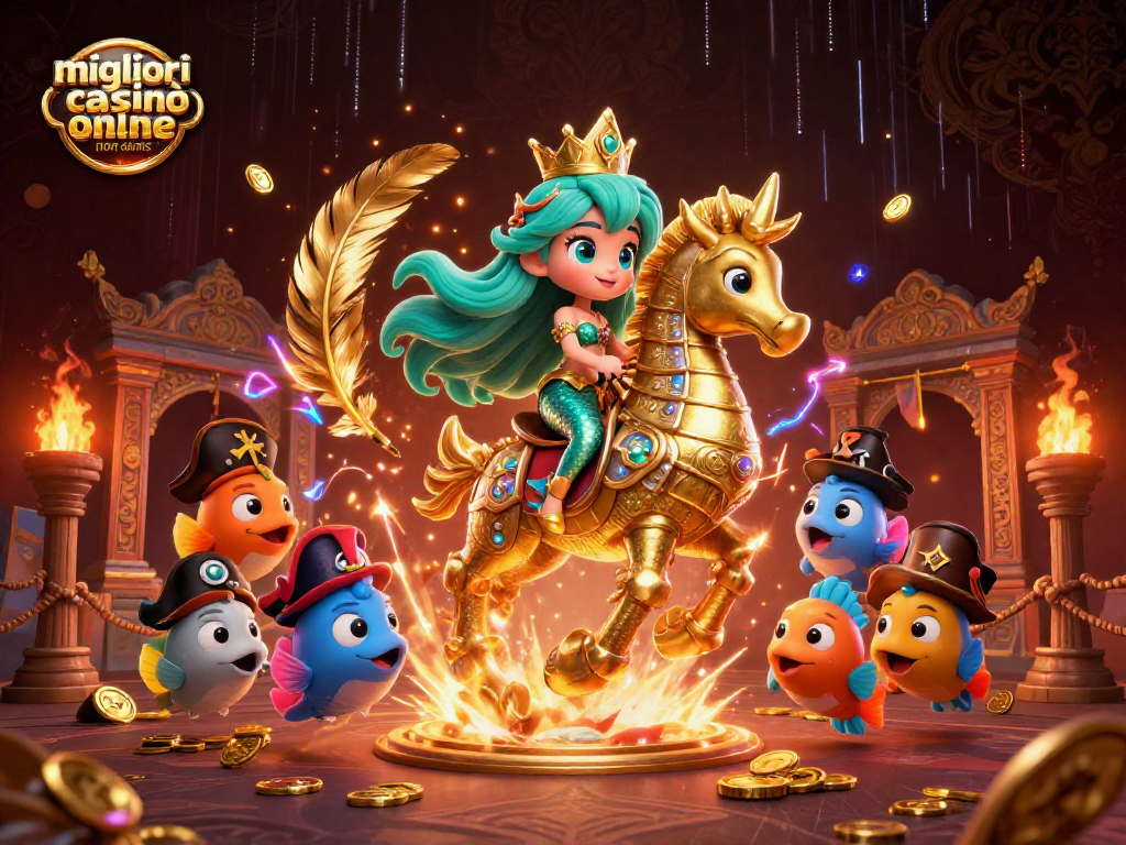 Migliori casinò online non AAMS: esplora l'incanto delle slot e delle promozioni con personaggi dinamici in un ambiente di gioco vibrante.