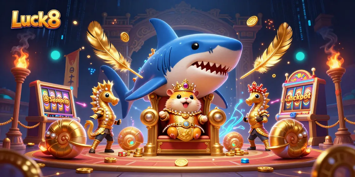 Experience the thrill of Luck8 with vibrant casino elements and a dynamic 3D scene.