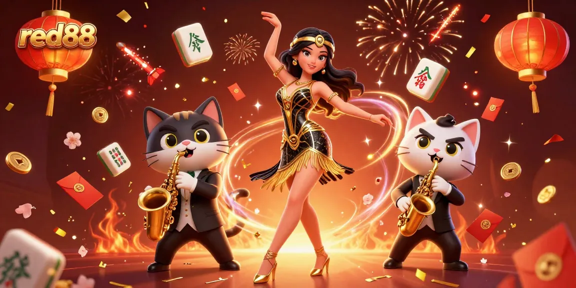 Experience thrilling gaming at red88 with vibrant illustrations of excitement and celebration.