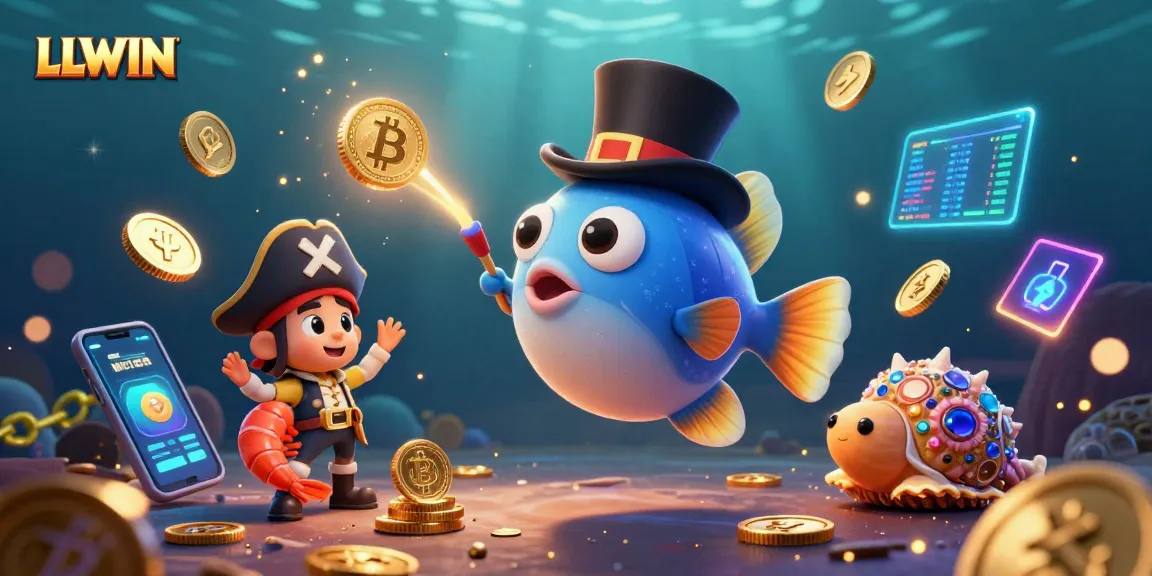 Attract golden coins with LLWIN's exciting pirate-themed gaming illustration.