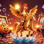 Experience thrilling gameplay at S666 with golden rooster, treasure, and vibrant casino elements.