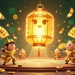Join the excitement at DA88's vibrant casino scene with golden lanterns and dynamic gaming action.