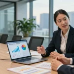 Is merchant cash advance legit? Financial advisor explaining terms and trends in a modern office setting.