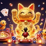 Join the excitement of alo789 đá gà with vibrant animated casino symbols, golden coins, and dynamic gameplay!