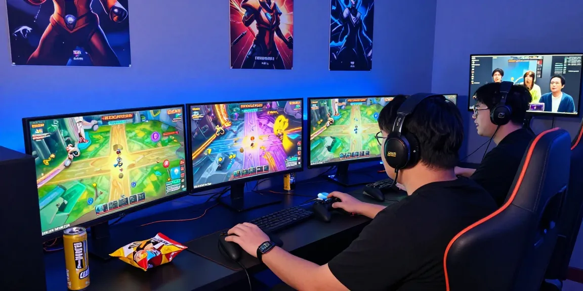 Exciting gameplay of ROKOK88 link challenges depicted in a vibrant gaming room.