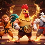 Bet on debet in an ultra-detailed 3D illustration of colorful characters battling in a vibrant arena.