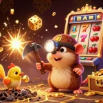 Engage with Sun Win as the treasure hunter mole discovers jackpot riches among glowing crystals and slot machines.