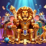 Cao thủ soi cầu reveals winning lottery numbers in a vibrant 3D casino illustration filled with lucky charms.