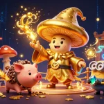 CM88 presents a captivating casino scene with a golden mushroom wizard, truffle pig, and treasure-hunting minions.