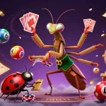 Experience thrilling gameplay with sunwin tài xỉu featuring a vibrant casino scene of a mantis dealer and ladybug.