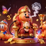 Engage with slot depo 5000 in an exciting online casino atmosphere featuring colorful slot symbols and vibrant characters.