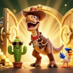 Join the adventure at NK88 with our cartoon dinosaur heroes in a captivating casino treasure scene!