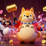 Engage with sex hay strategy through a vibrant illustration of a cheerful tanuki at a lively casino scene.