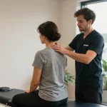 Sydney chiropractic session with a professional chiropractor adjusting a patient's neck in a calming office environment